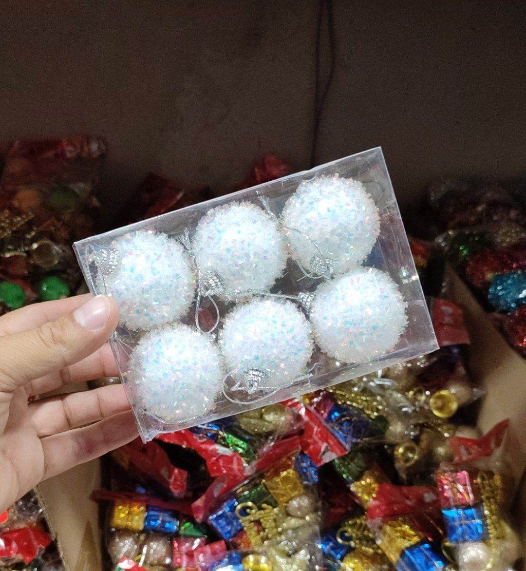 گوی آویز درخت سفید پک ۶ عددی